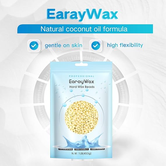 Hard Wax Beads, 1lb, for Hair Removal, Refill Wax Beans for Sensitive Skin, At-Home Waxing for Women and Men