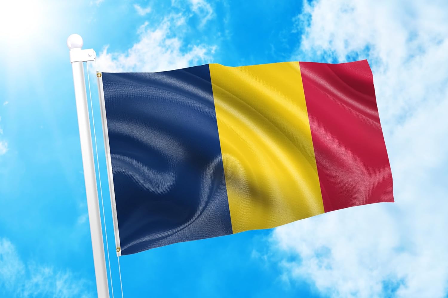 DMSE チャド国立共和国 Drapeau du Tchad 国旗 2x3フィート 100%ポリエステル 100D フラッグ 耐紫外