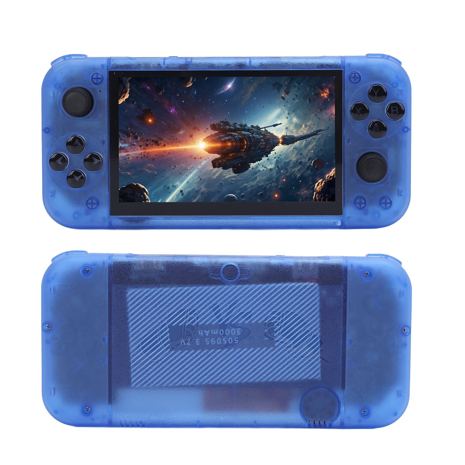 SUNGOOYUE Console di Gioco Portatile retrò Uscita TV con Schermo IPS Portatile da 5 Pollici per Gli Appassionati di Giochi (Blu Trasparente)
