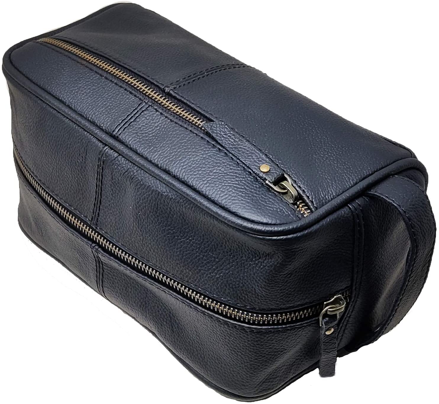 Jaald Borsa Valigetta Kit Beauty Case Pochette Wash Bag in Pelle da Uomo Donna per Bagno Toilette Rasoi Trucco Cosmetici Farmaci Necessaire Viaggi Impermeabile Regalo Leather toiletry bag dopp kit