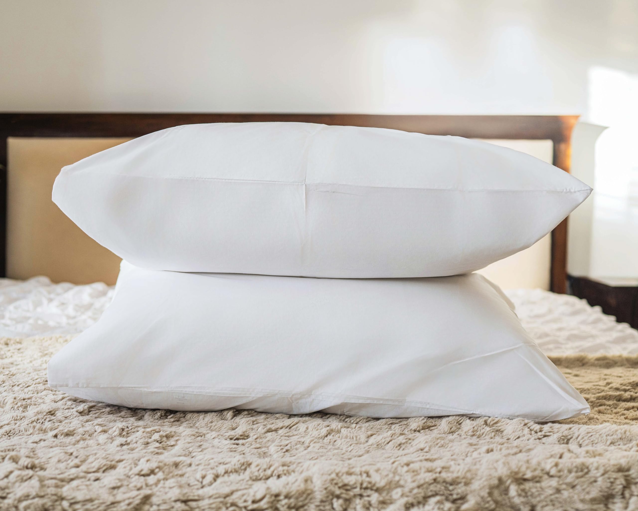 Extra Large Pillowcases "22 x 31" (100% 400 Thread Cotton, White)