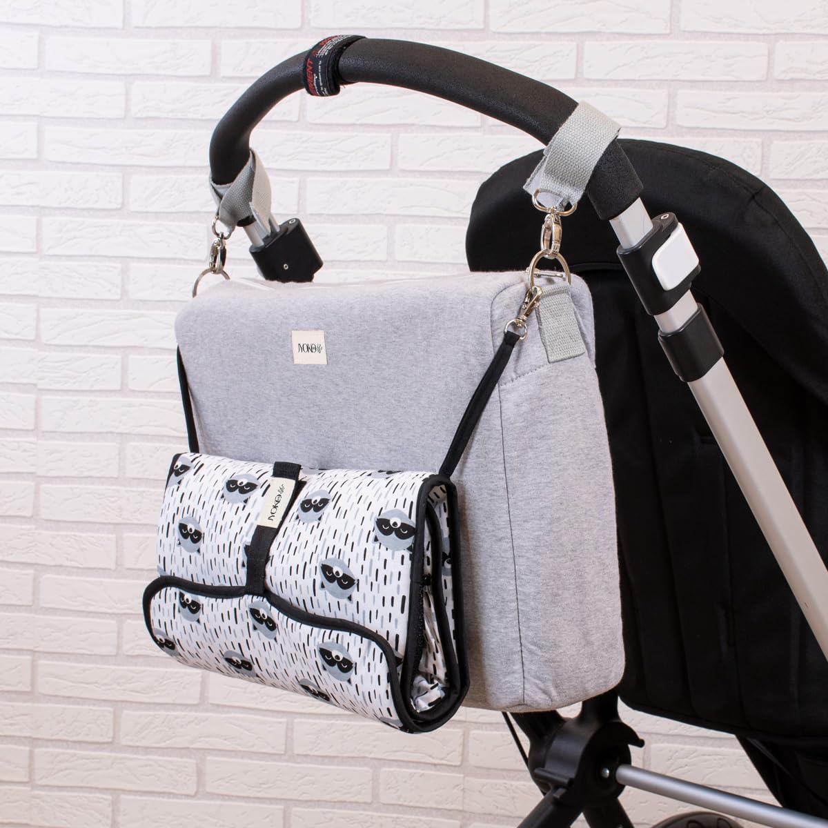 JYOKO KIDS Tragbare Wickelunterlage, wasserdicht, faltbar, gepolstert (Raccoon)