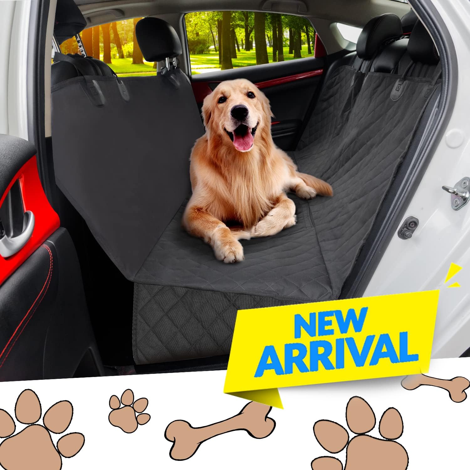 Dog Car Seat Cover, Backseat Cover, Dog Hammock, Car Seat Cover for Pets, Dog Accessories Dog Things, Car Seat Protector for SUV,…
