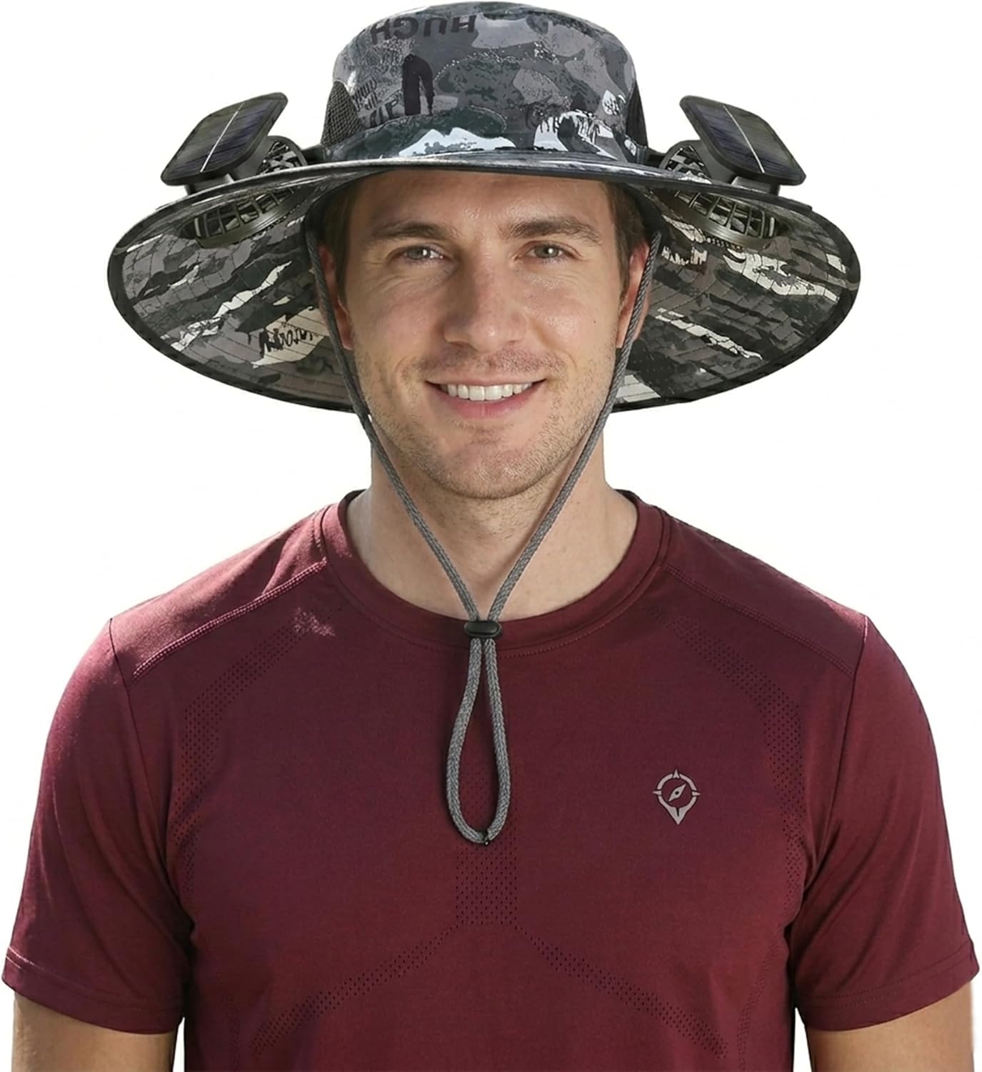 Hat with Fans Solar Power for 2026 Soccer Events, Solar Powered Fan Hat, Outdoor Cooling Sun Hat Men Women