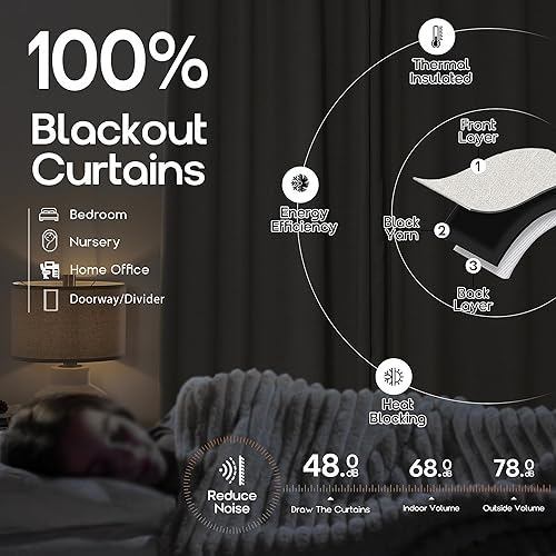 Miniatura 7 de PANELSBURG Cortinas opacas de lino blanco de 102 pulgadas de largo para sala de estar, juego de 2 paneles plisados con pestaña trasera, cortinas