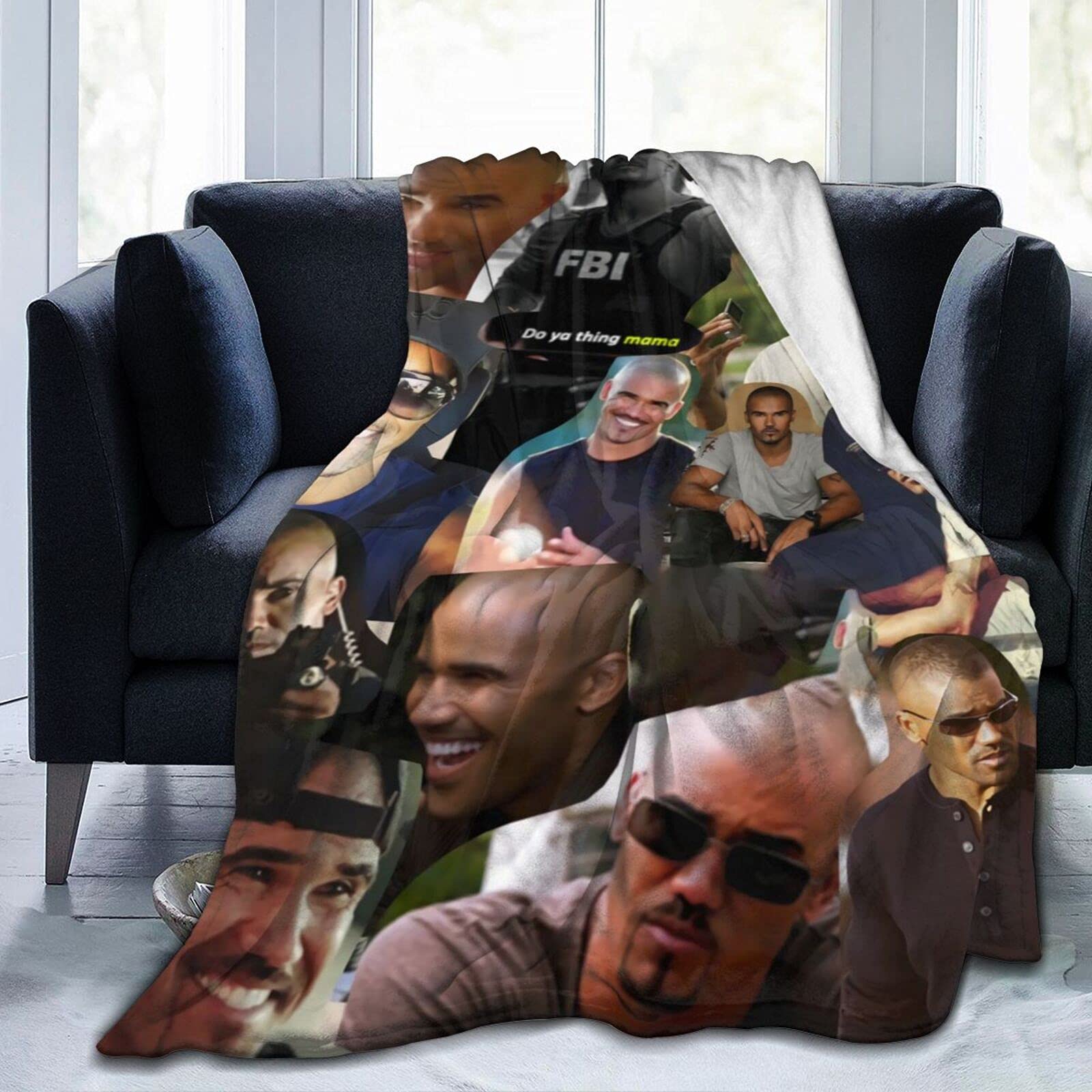 Suehome Derek Morgan Soft and Comfortable Warm Fleece Blankets Beach Blanket Picnic Blankets Throw Blankets (50"x40")