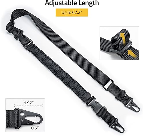 Vista 10 de CVLIFE Correa de paracaídas 550 de longitud ajustable con gancho de metal de apertura más grande