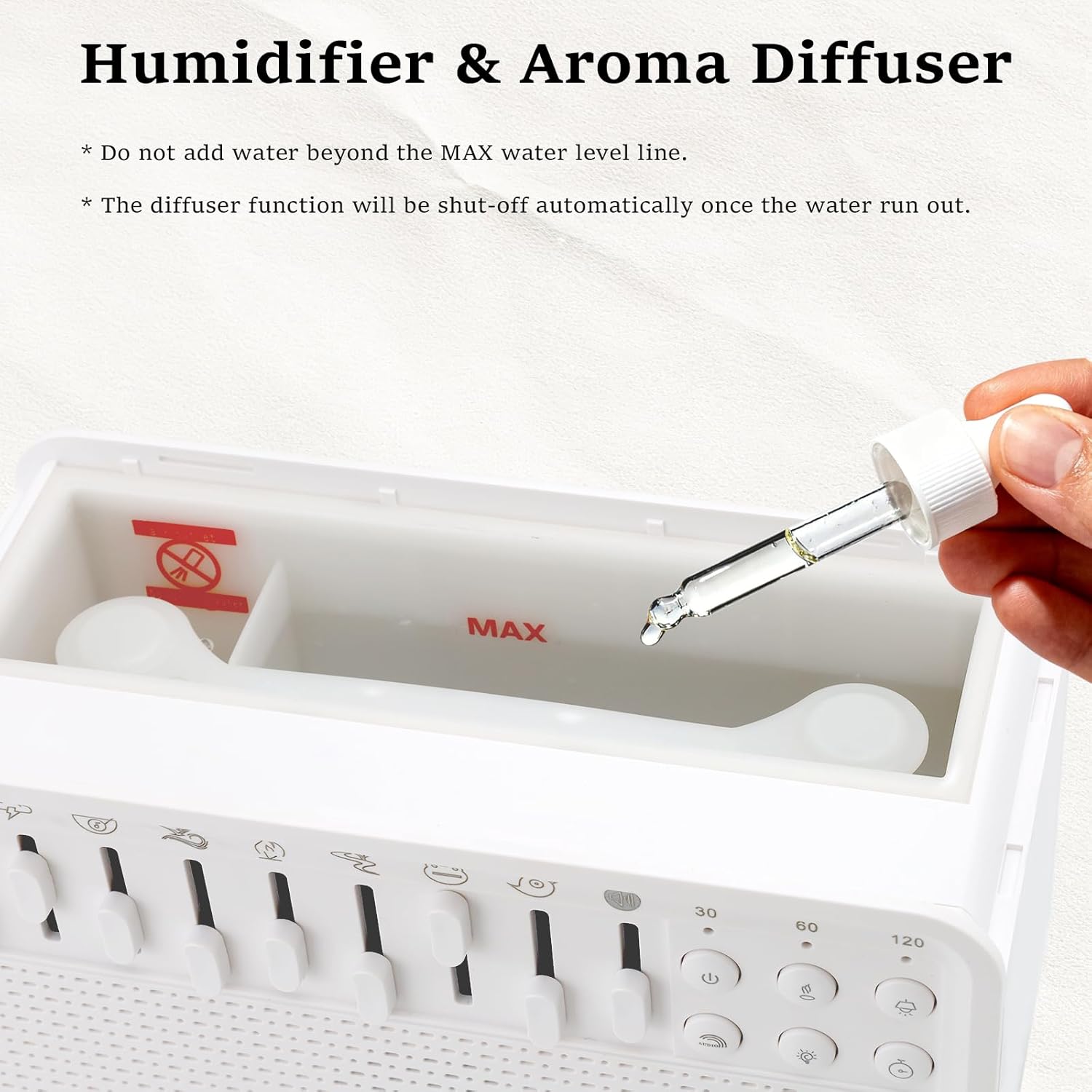 White Noise Night Light Humidifier 3-in-1 White Noise Machine with 8 Ambient Sounds Air Humidifier for Bedroom Powered by USB Essential Oil Diffuser for Sleeping Meditation Work