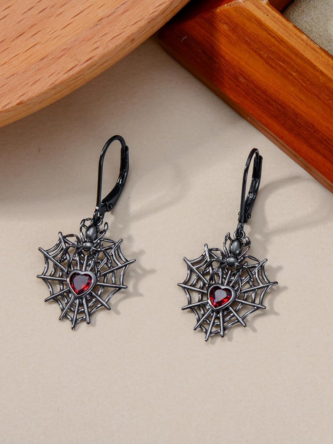 Halloween Earrings for Women, 925 Sterling Silver Hypoallergenic Spider/Bat/Black Cat/Pumpkin Earrings Dangle, Gothic Earring Halloween Jewelry Gifts - Image 2