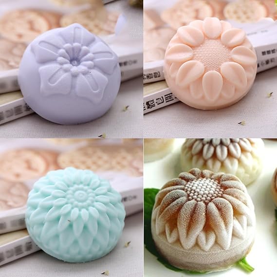 YGEOMER Soap Making Rectangle Silicone Soap Mold 7cm - Flower Pattern
