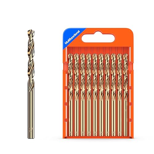 Miniatura 8 de HUHAO Juego de brocas de cobalto de 0.236 pulgadas, 10 piezas de acero de alta velocidad M43, brocas de metal de alta calidad para acero endurecido,