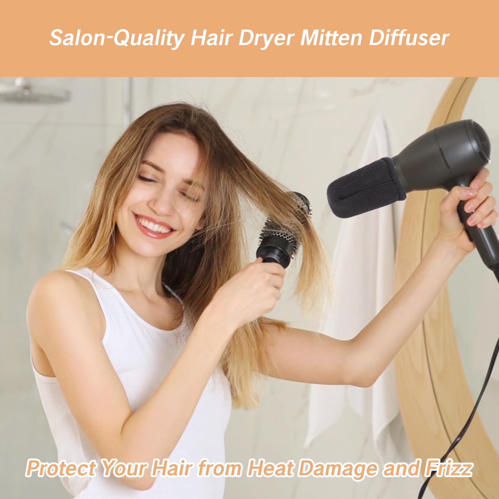 Difusor de calcetines calientes para secador de pelo, tapa difusora universal para secador de pelo rizado, accesorio de difusión, difusor de viaje para secadores de pelo, difusores de pelo 2