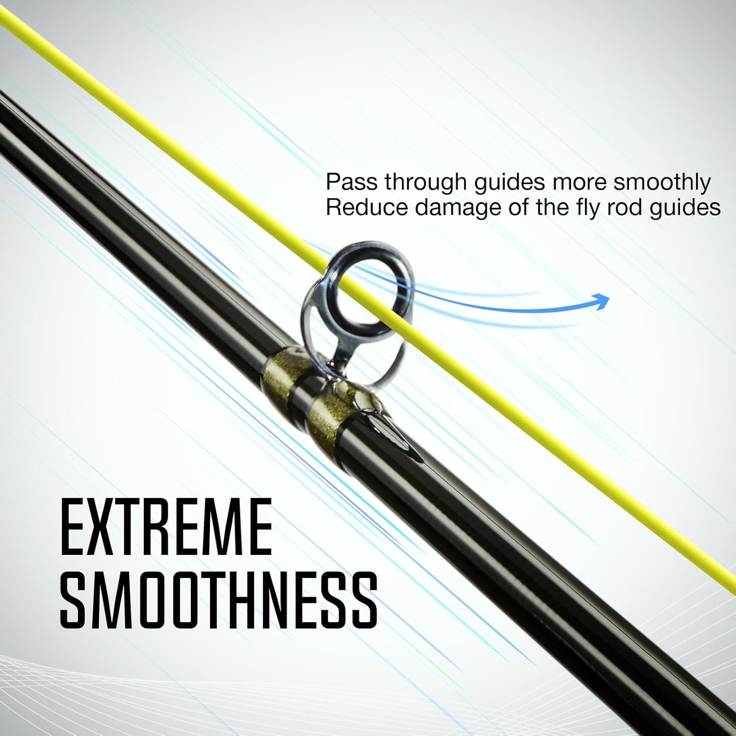 Table of Piscifun Sword Fly Line specifications including size, taper, length, and grain weight