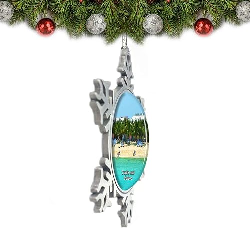Miniatura 2 de Turks and Caicos Providenciales Adorno de Navidad Decoración de árbol de cristal Metal Recuerdo Regalo
