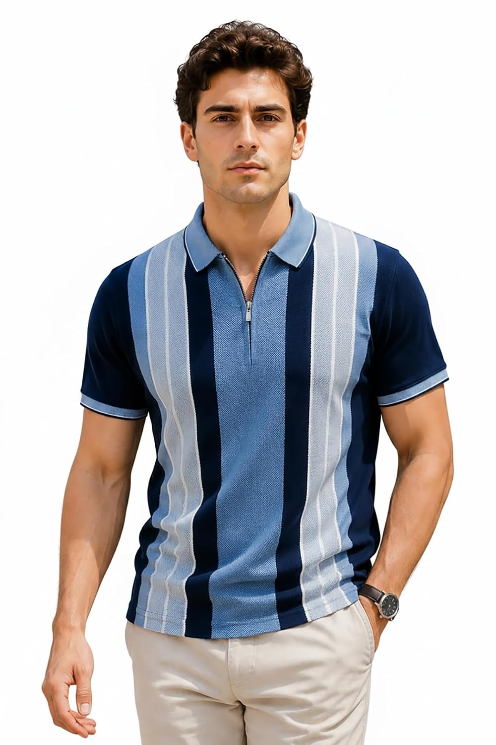 GODFREY Half Cotton Polo T Shirt for Man with Pocket - Regular Fit Mens Collar Tshirt