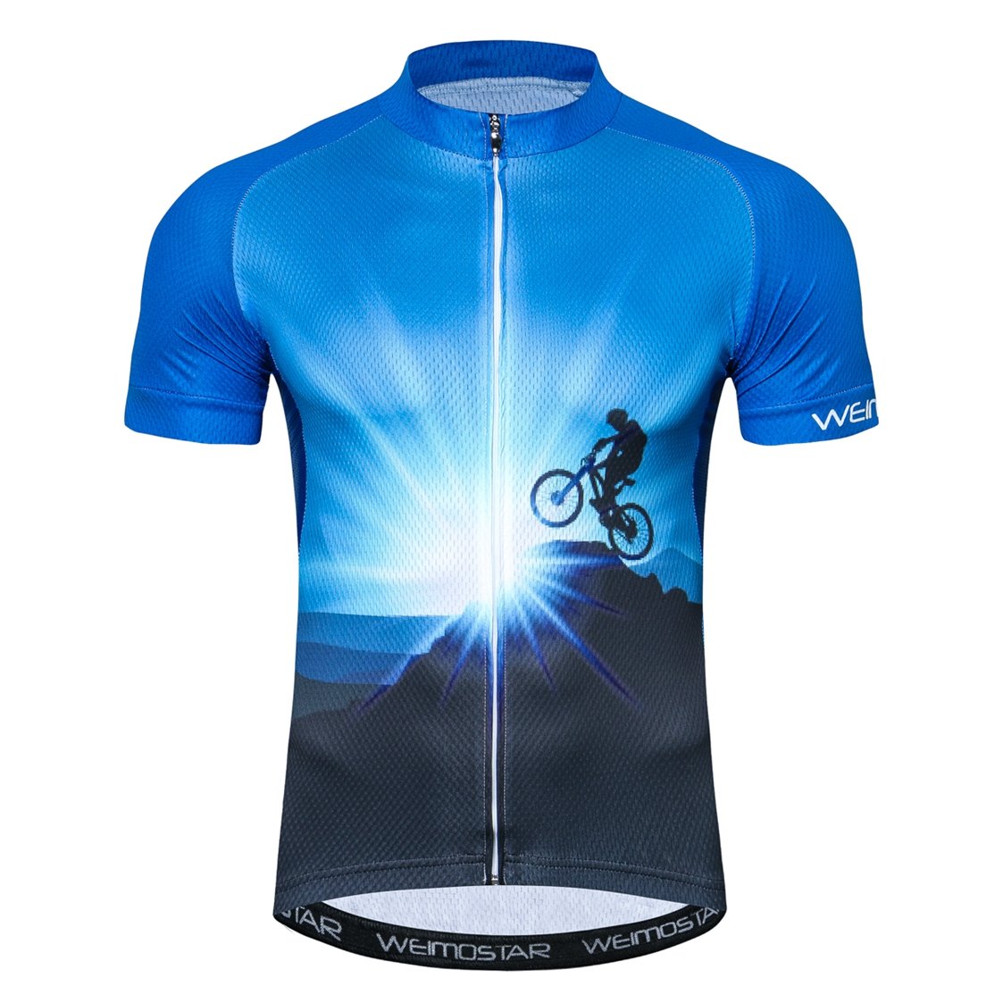 Weimostar Odzież sportowa, koszulka rowerowa z krótkim rękawem, odzież rowerowa, męska koszulka MTB, dżersej, oddychająca, na lato, czarna