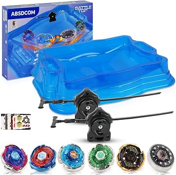 Metal Fusion Beystadium Large, Bay Blades Arena, Blayde Blades Metal Fury, 6 Pack Battling Tops, Boys 6-8-12