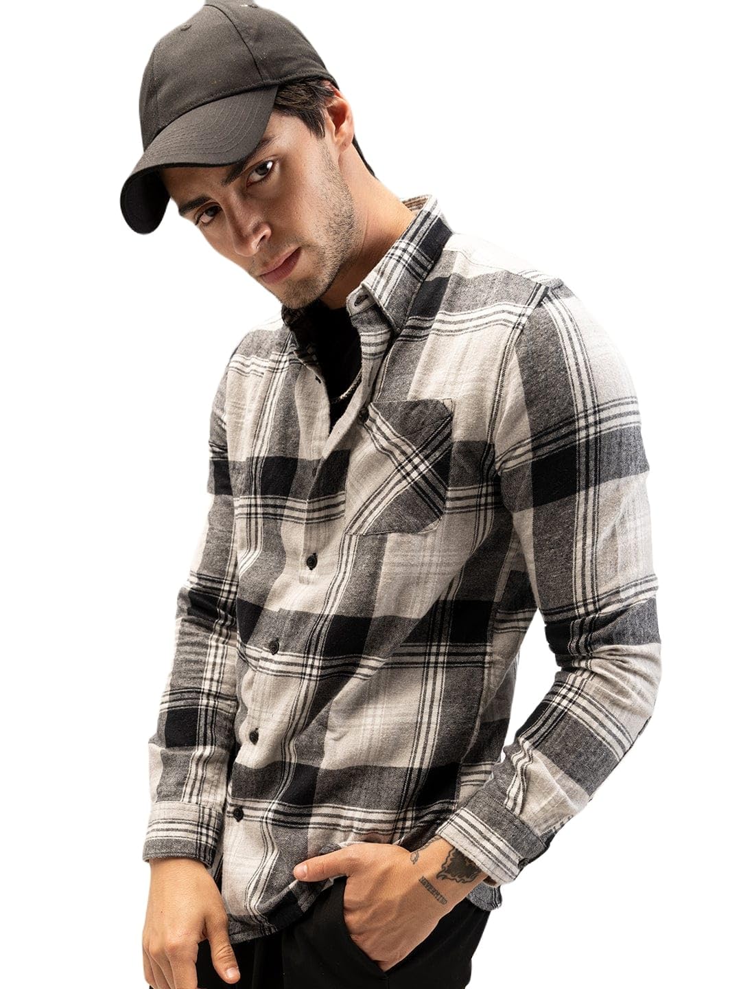 the bear house Men's Checkered Slim Fit Shirt-picture-18