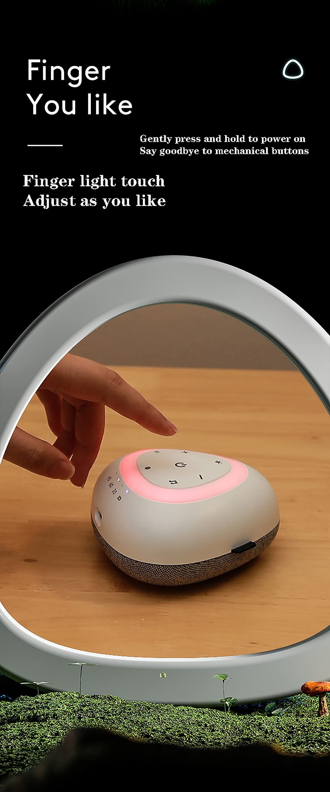 Máquina de Ruido Blanco para Dormir, Temporizador de Apagado automático con 10 Sonidos relajantes de la Naturaleza, Ayuda y cancelación, para meditación en la privacidad de la ofic