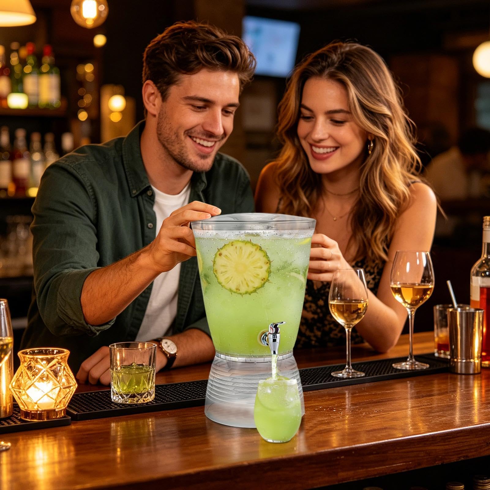 Jarra Dispensador de Bebidas Contenedor de 6 Litros | Dispensador de Bebidas de Gran Capacidad para Oficina Restaurante Reuniones Bodas Picnic