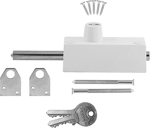 White Finish Push Lockable Bolt Patio Lock