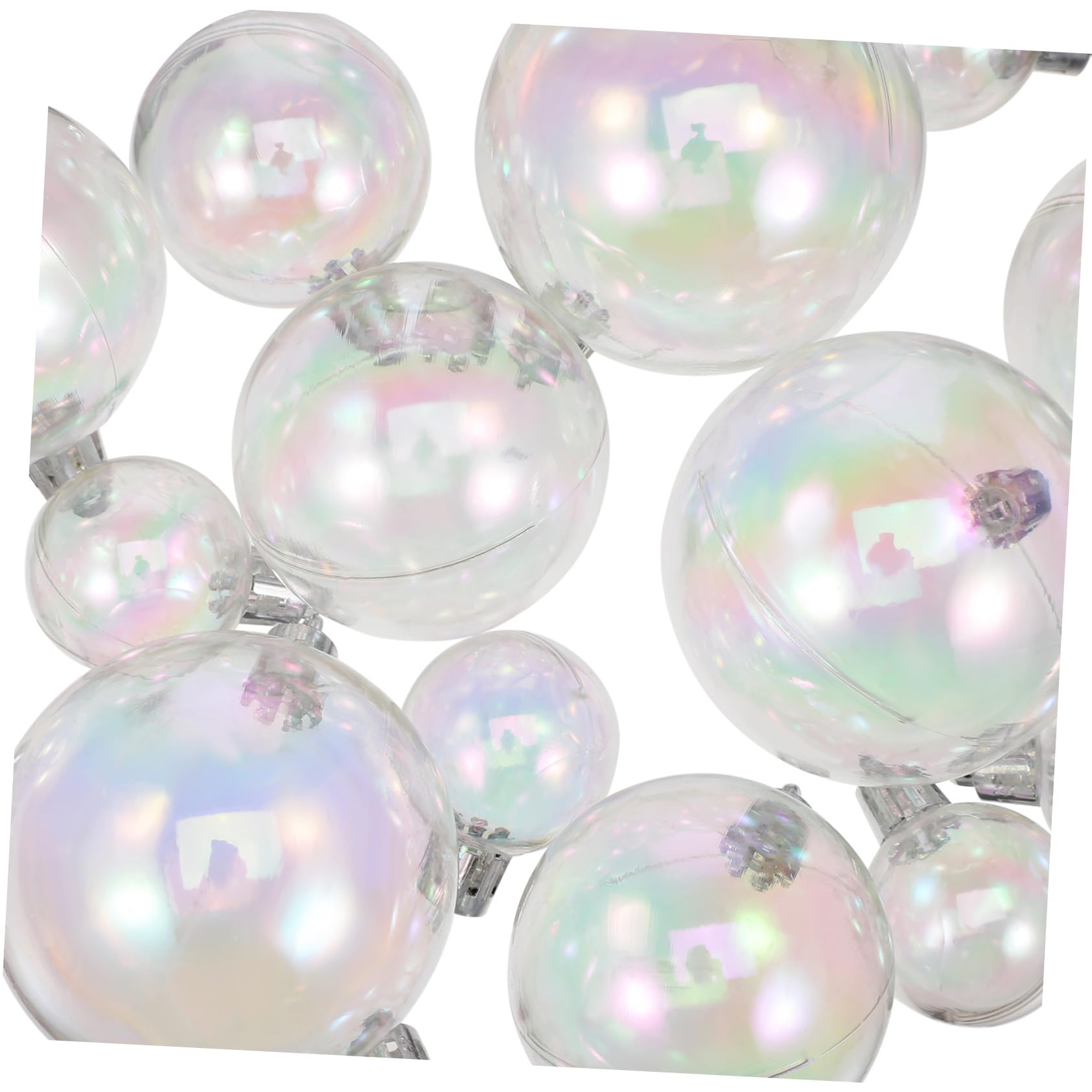 HOMSFOU 18 Pezzi Palline di Natale in Plastica Infrangibili Decorative Forma Rotonda da 3-6 Cm per Decorare la Cucina e L'albero di Natale