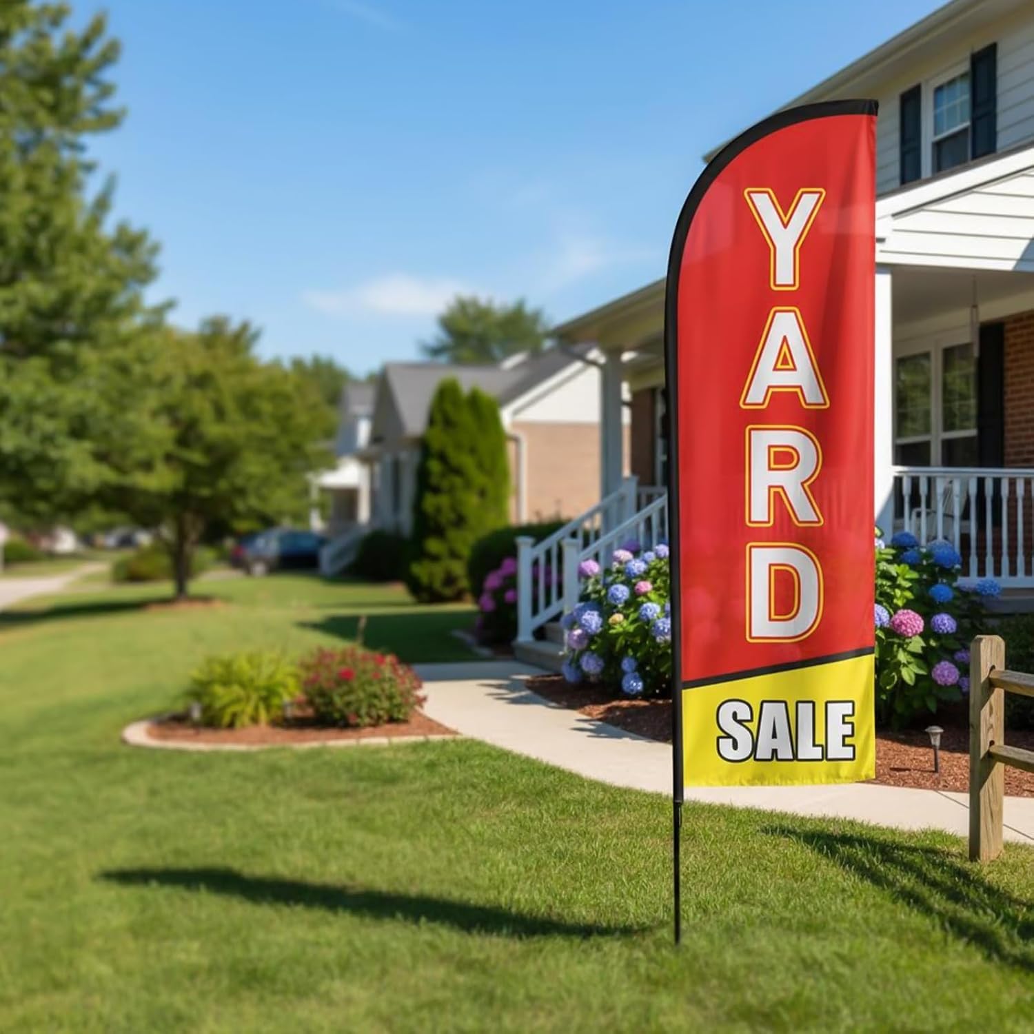 Yard Sale Feather Flag, 8.2ft YARD SALE Signs with Aluminum Pole and Ground Stake, Commercial Sign for Outside Business Swooper Flag Advertisng Feather Banner