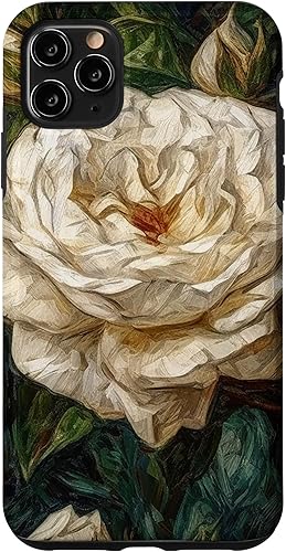Vista 28 de Funda para iPhone 13 Van Gogh Art White Flower White Roses