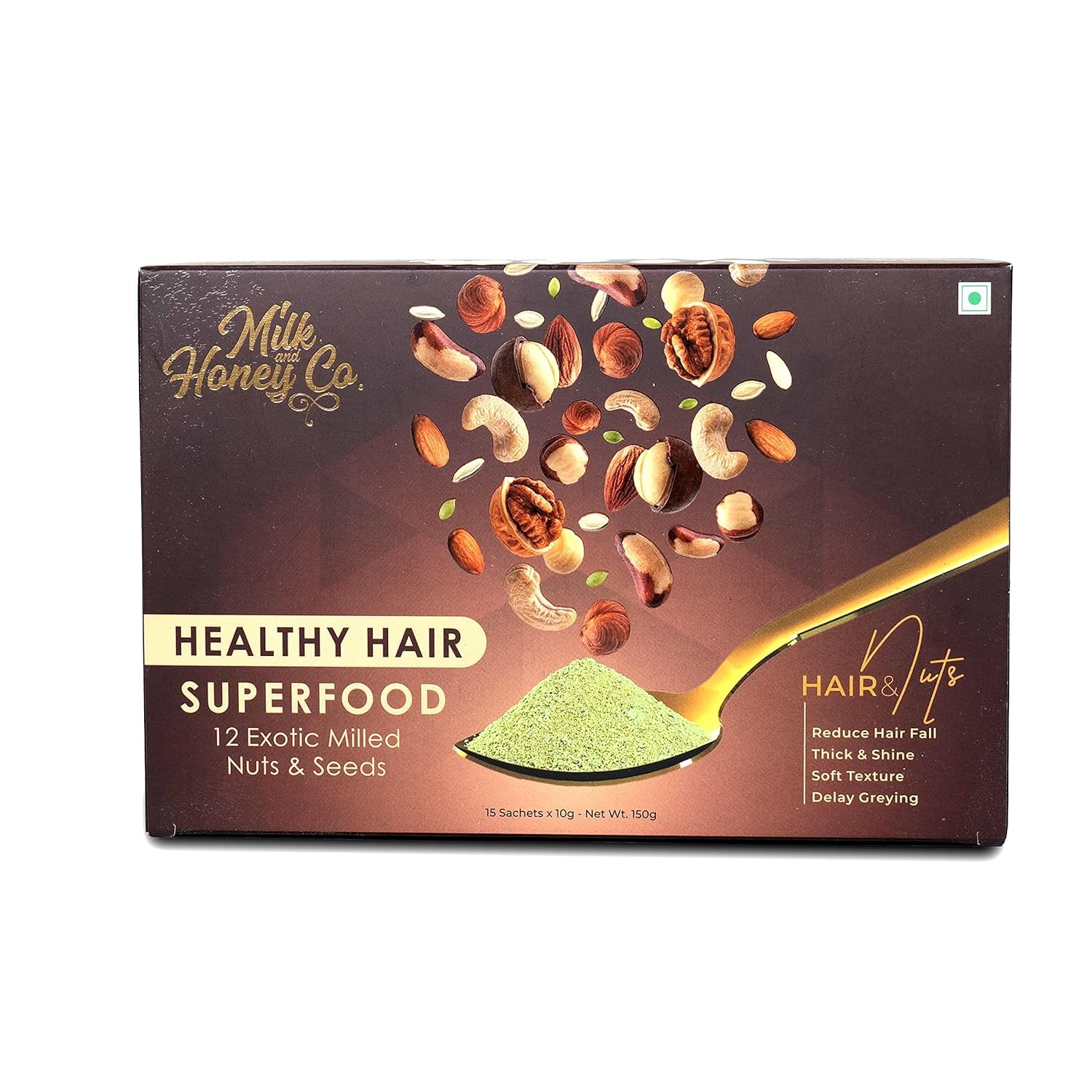 Milk & Honey | Healthy Hair Superfood With Milled Nuts & Seeds |Makes Hair Thick, Shiny & Strong | Hair Boosting Nutrients | Unisex - For All Ages | 15- Sachets, 200 Grams (B0CHPGH2NP) Amazon Price History, Amazon Price Tracker