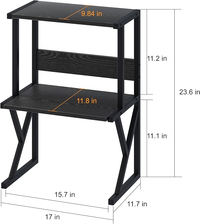 Soporte para impresora aboxoo para escritorio metal y madera miniatura 2