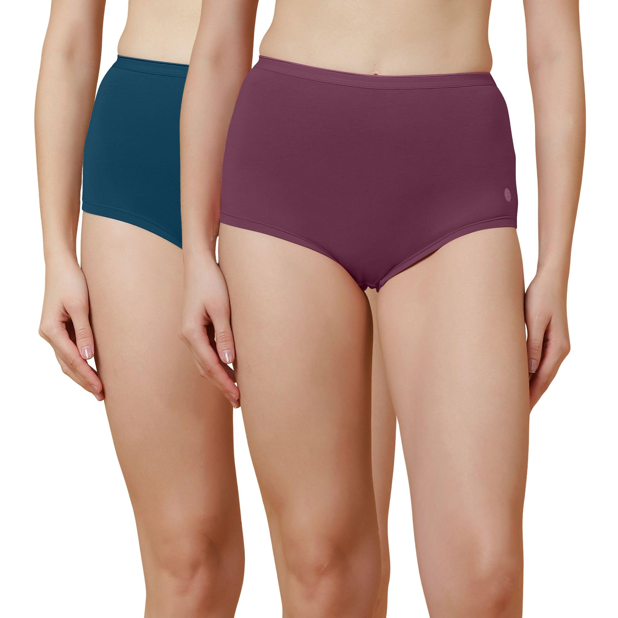 soie Women High Rise Full Coverage Solid Colour Cotton Stretch Boyshorts (Pack of 2)-picture-21