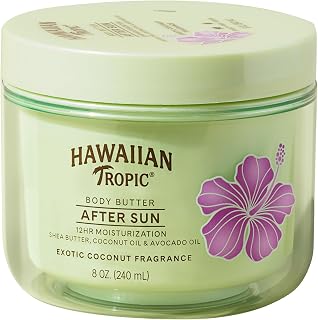 Hawaiian Tropic Coconut After Sun Body Butter 8oz - Ultra-Rich Moisturizer with 12-Hour Hydration, Shea Butter & Oxybenzone-Free
