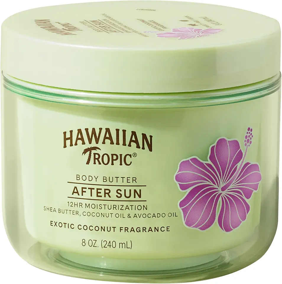 Hawaiian Tropic After Sun Body Butter with Coconut Oil, 8oz | Hawaiian Tropic After Sun Lotion,