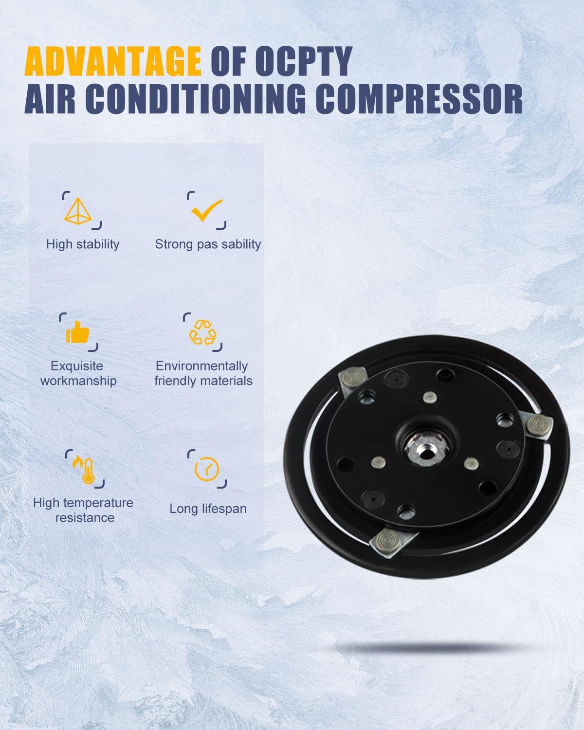 OCPTY AC Compressor Clutch for 1993-2006 for E-150 for E-250 for E-350 Econoline Excursion Expedition for F-150 for F-250 for F-350 for F-450 for F-550 Thunderbird 4.6L 5.4L 6.0L 6.8L 7.3L 154755