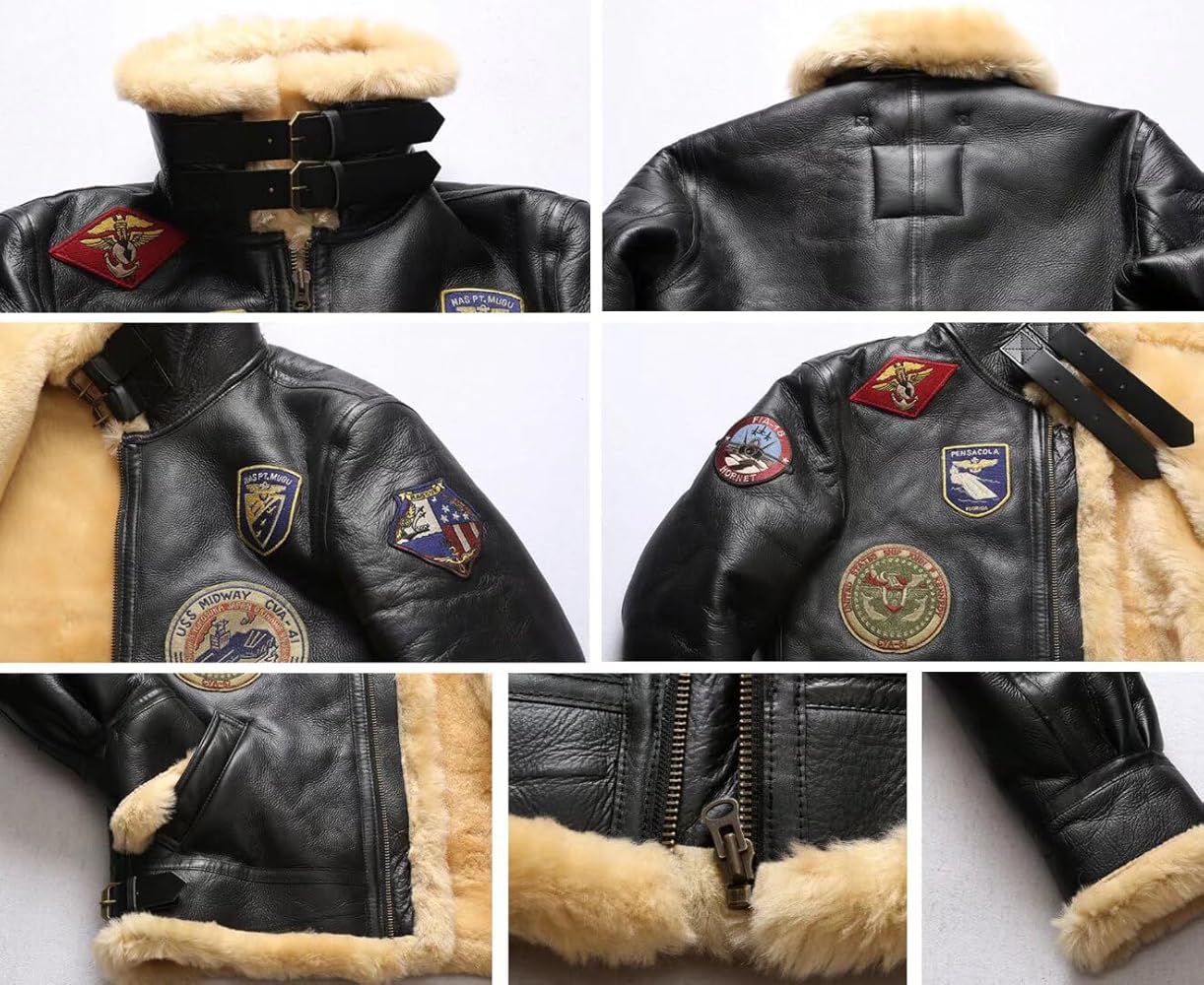 Amazon | jacket-pilotB3スタイル冬シープスキンカスタムメイド