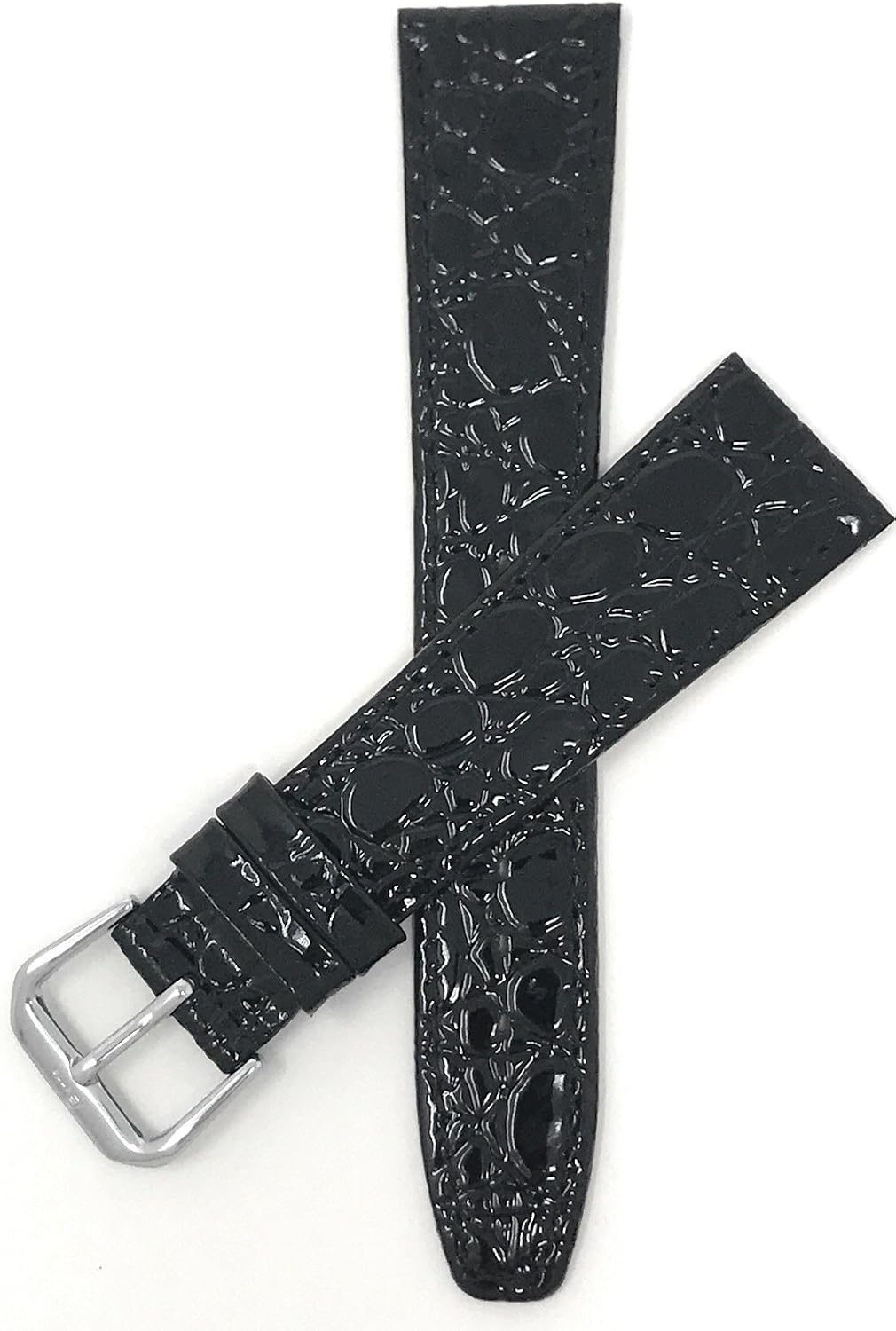 20mm Croc Pattern Leather Universal Smartwatch Band Strap