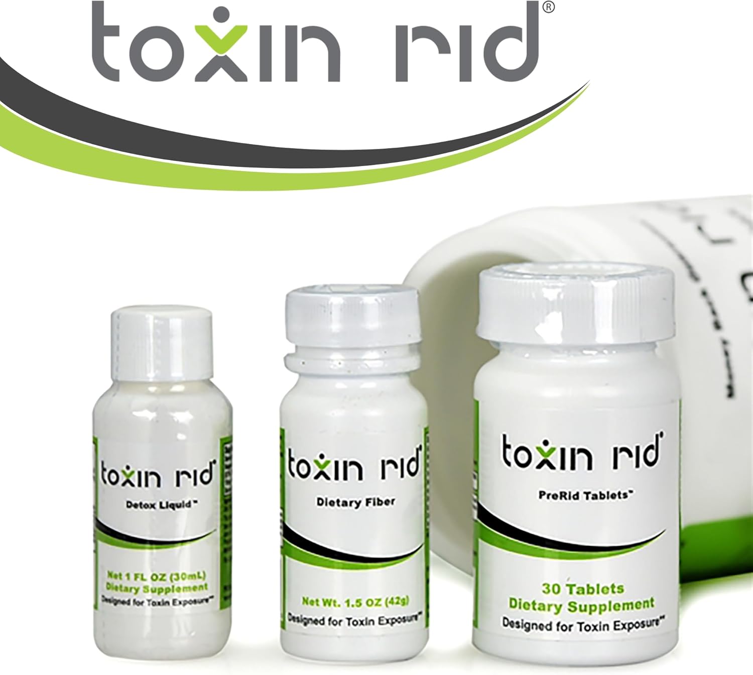 Toxin Rid 2 Day Detox Kit | Permanent Complete Natural Whole Body Cleanse for Women & Men | 30 Pre-Rid Tablets with Liquid Formula & Dietary Fiber | Made in USA