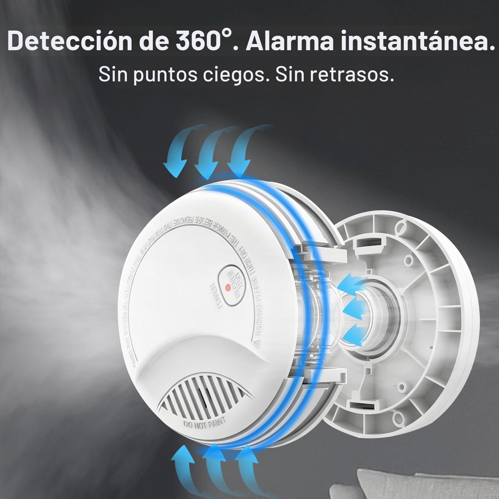 Detector de Humo WiFi Alarma de Incendio Inteligente con Notificaciones App y Silencio Remoto, Pila Sustituible, Certificado EN 14604, Notif. de Tuya/Smart Life a la Familia, 3 Pieza