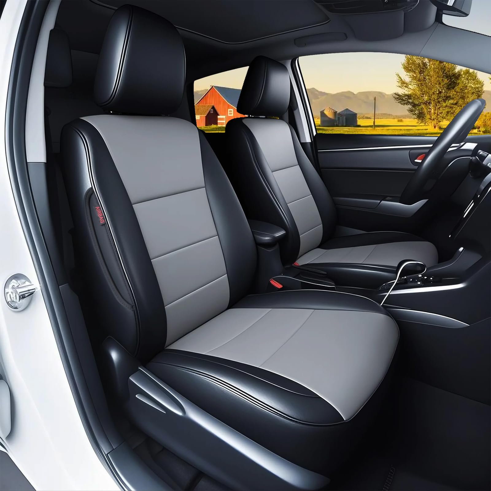 HKZ Tacoma Front Row Seat Covers (Black/Gray)