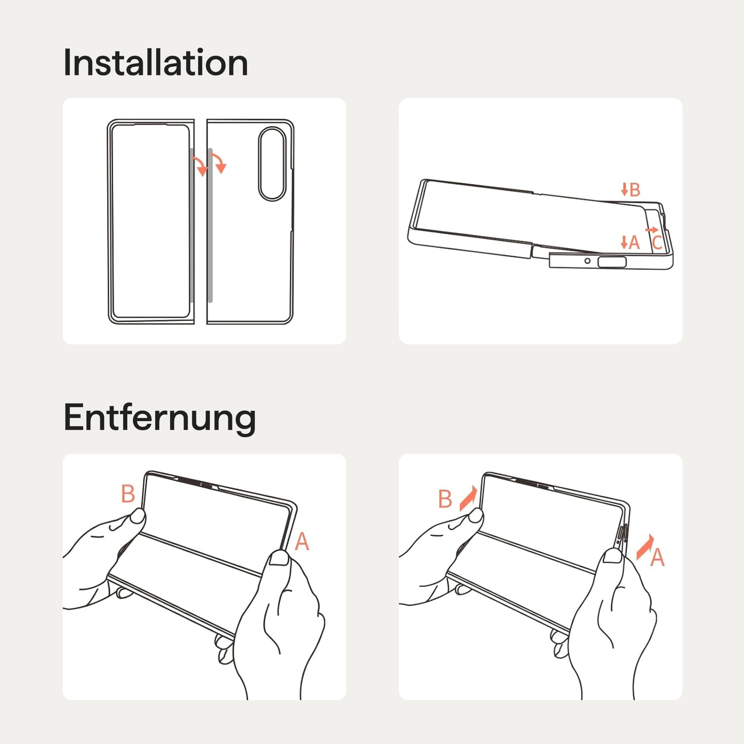 pitaka Ultradünne Hülle für Galaxy Z Fold8 aus Aramidfaser Schwarz/Grau