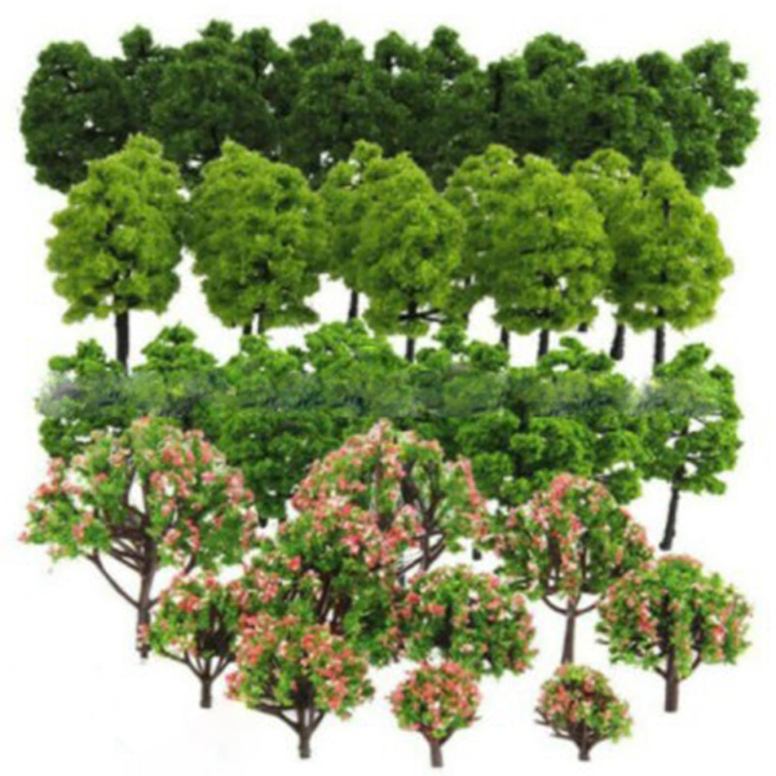 Wedhapy 70Pcs/Set Model Tree Assorted Diy Simulation Miniature Trees With Stake Model Trees For Architecture Model Railway Scenery Landscape