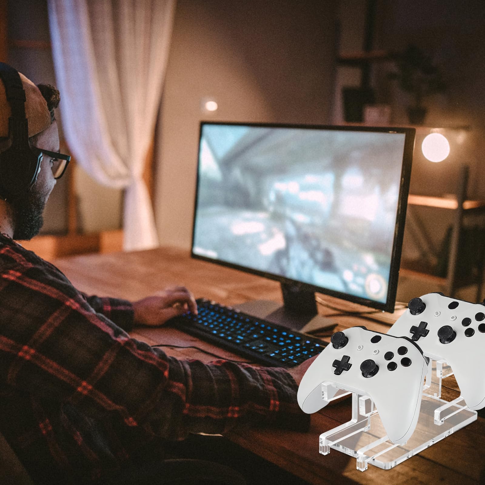 Uchwyt kontrolera, stojak na kontroler, akcesoria do gier, na biurko, uchwyt do gamepada, przezroczysty akrylowy uniwersalny stojak na kontroler, stojak na kontroler Xbox dla większości organizacji