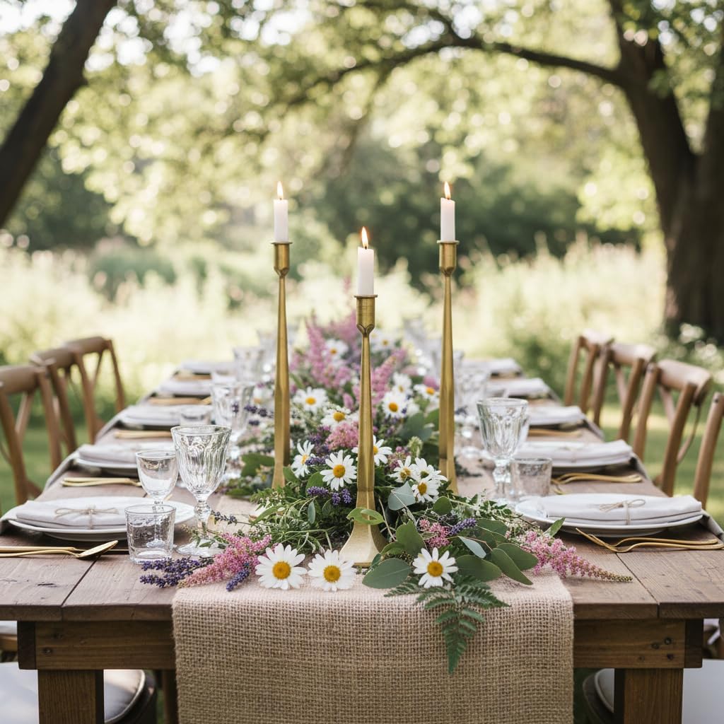 Cast Iron Taper Candle Holder Set of 3, Fireplace Mantle & Dining Table Tall Candlestick Holders, for Wedding, Holiday, Home Decor, Christmas Decoration (Gold) - Image 5