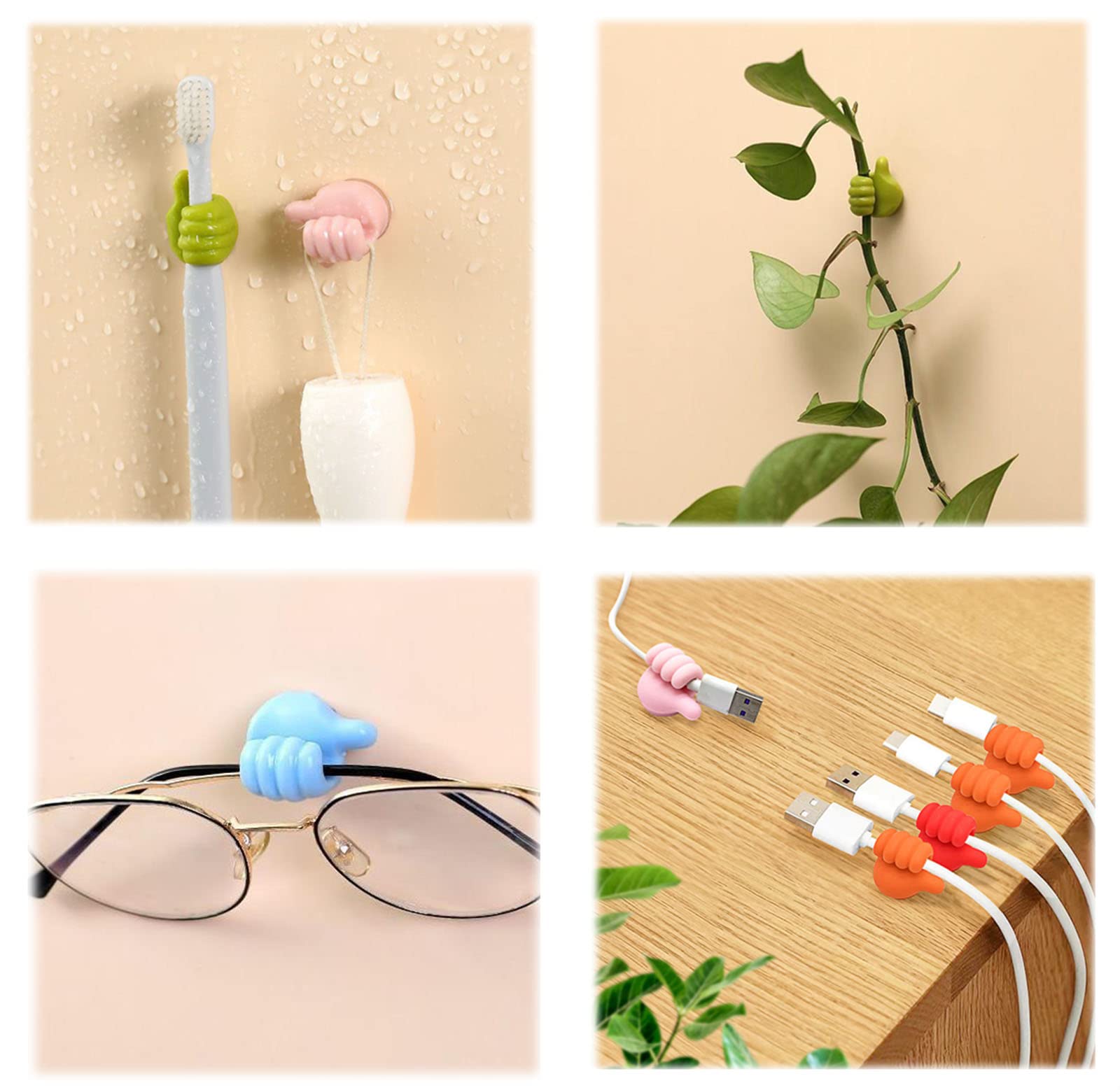 10pcs Cable Organizer Cute Animal Cable Straps Marine Style Cable Straps Black Cable Clips Holders For Desk USB Charging Mouse Cable Power Pc Wire Nightstand Office Home (Crab