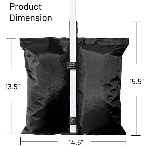 Miniatura 2 de Cecarol Paquete de 4 bolsas de peso para sacos de arena para toldo, bolsas de equipo para tienda de campaña de carpa de gazebo, base de sombrilla de