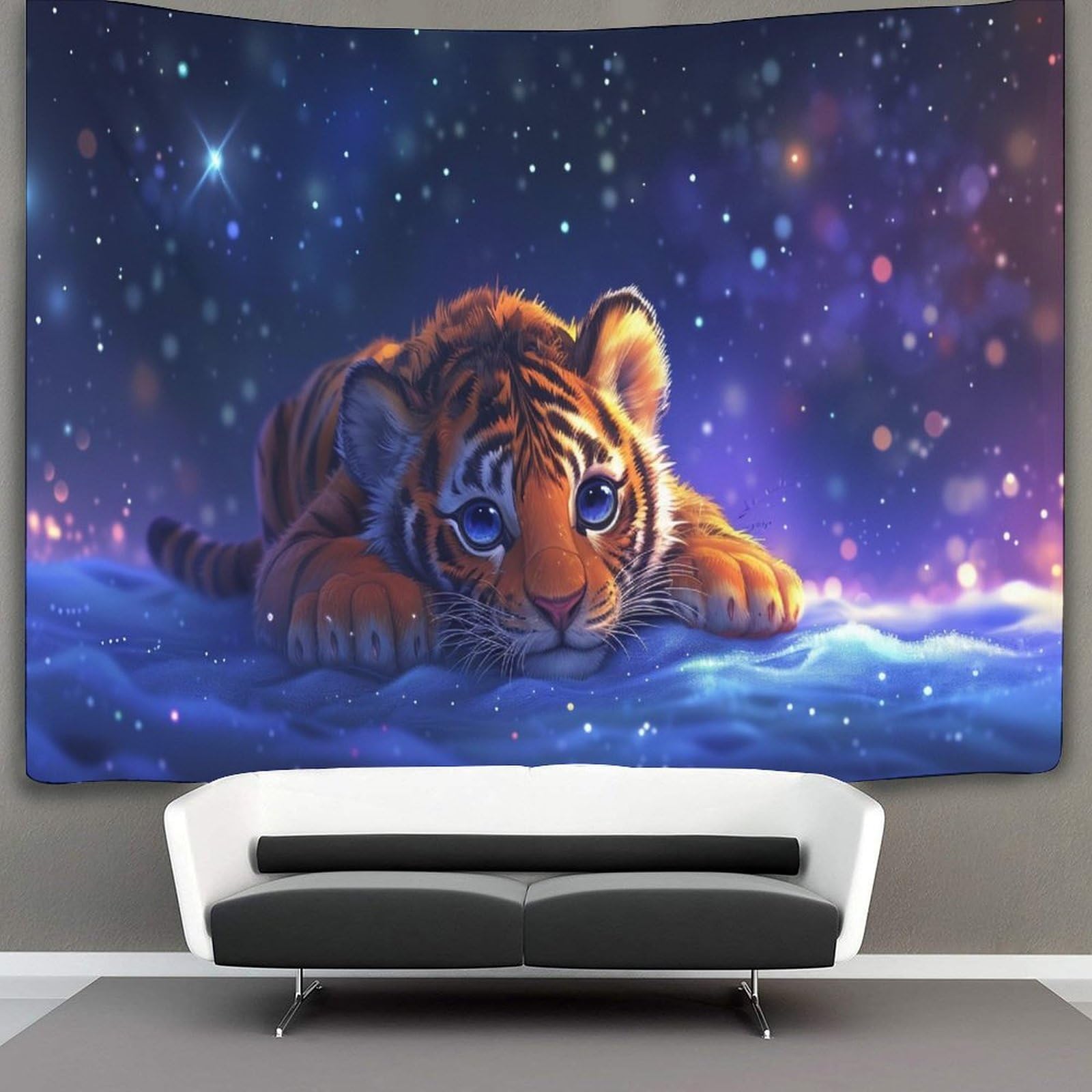 CTAMM Baby Tiger Decorations Tapestry Wall Hanging Cartoon 3D Printing Wall Blanket Wall Hanging Poster for Living Room Bedroom Dorm Decor 180cmx230cm