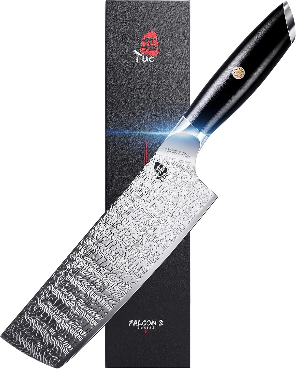 TUO Nakiri Knife, 6.5 Inch Meat Cleaver Knife, Vegetable Cleaver Razor Sharp, Asian Chef Knives Forged AUS-8 Japanese Stainless Steel with G10 Handle, Falcon S Series