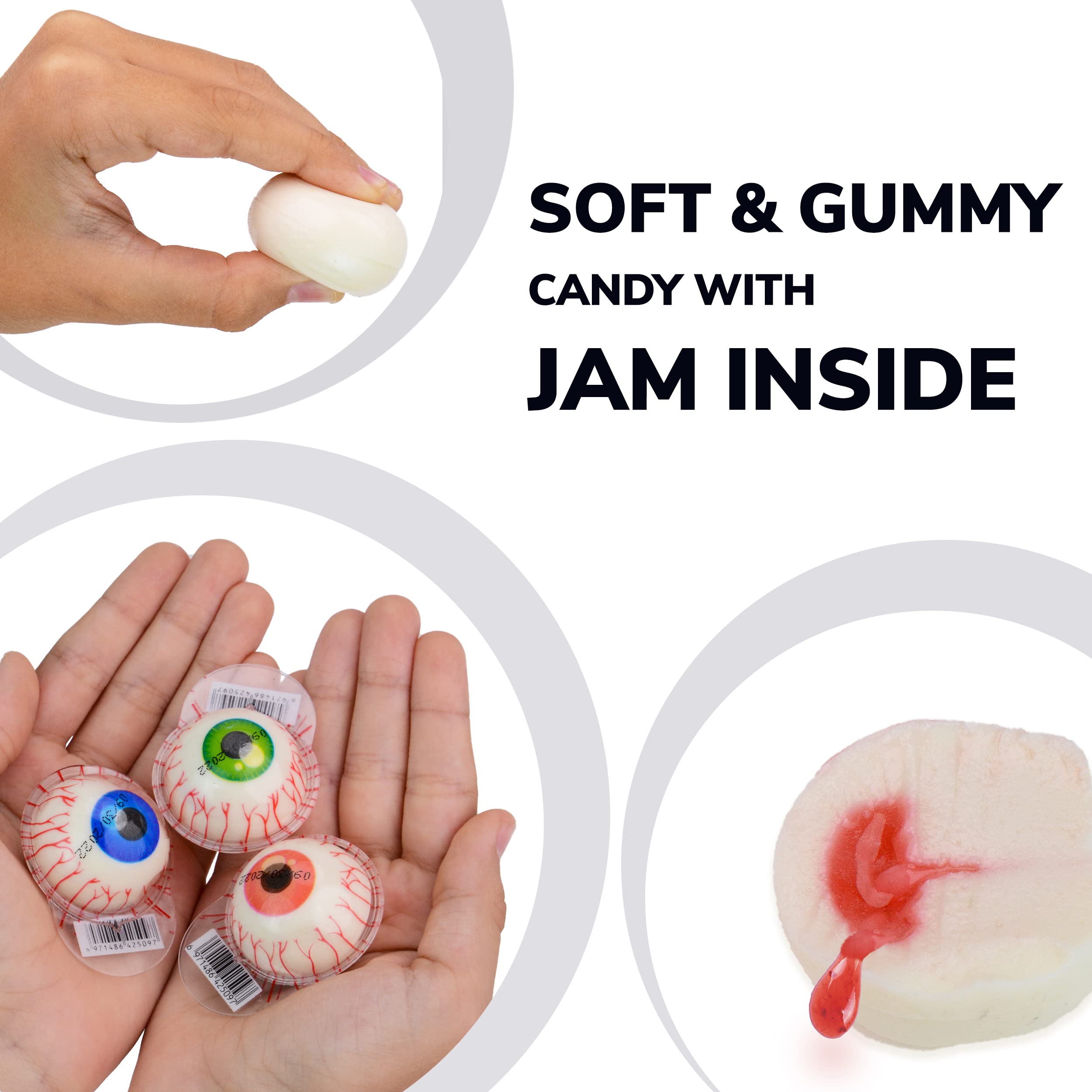 Gummy Candy 30 mm Large Jelly Filled Gummies Crazy Eye Gummy