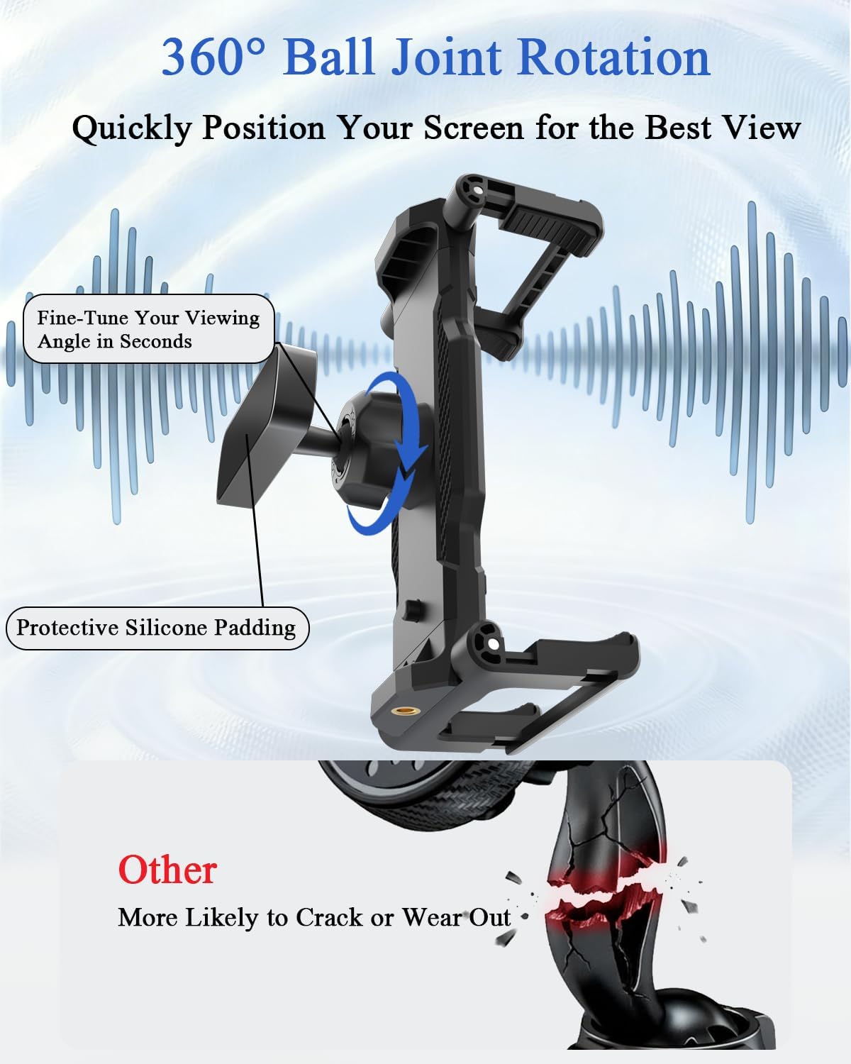 Heavy-Duty Metal Magnetic Tablet Mount [Ultra-Strong N52 Base] [Thick Case Friendly] Dashboard Tablet Holder for Tractor, Truck, Emergency Vehicles, Fits iPad Pro/Air/Mini, 6.1-15.6" Devices