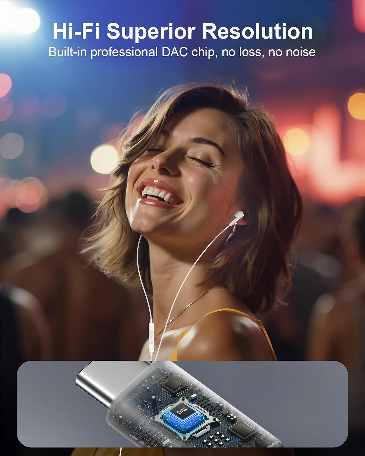 iPhone 17 16 USB C Wired Headphones with Microphone, Noise Cancelling Earbuds USBC for iPhone 16e 16 Pro Max 15 Plus, Samsung Galaxy Bud S25 Ultra Apple Wired Ear Buds in-Ear Type C Plug Earphones Mic - 4